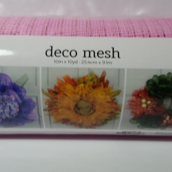 Pink Deco Mesh 6 Rolls Crafts Wreaths 10" 10 Yard - Picture 3 of 6